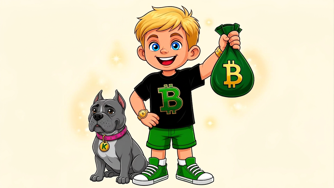 Bitcoin Brayden with his pitbull Karma